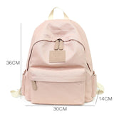 UAKISS  -  New Solid Color Canvas Backpacks Casual Ladies Backpack College Style Student Schoolbag Simple Versatile Shoulder Bag