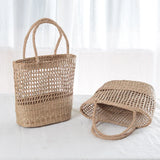 UAKISS  -   Handmade straw bags fashion all-match women handbags Seawave hollow women Shoulder bags