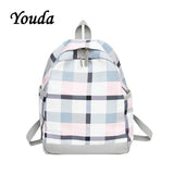 UAKISS  -  New Girl Plaid Backpack Lady Fashion Travel Backpacks Simple College Style Shoulder Bag Female Student Schoolbag