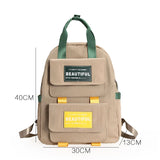 UAKISS  -  Korean Fashion Color Matching Schoolbag College Style Student Backpack High Quality Backpacks Simple Casual Shoulder Bag