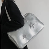 UAKISS  -  Trendy Y2k Aesthetic Japanese Sweet Women's Handbags Korean Vintage Casual Star Shoulder Underarm Bag Fashion Diamond Tote Bags