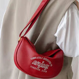 UAKISS  -  Popular Vintage Letter Red Bag Women 2024 New Casual Crossbody Bags Streetwear Y2k Aesthetic Fashion Shoulder  Korean Trendy