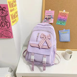 UAKISS  -  High-capacity Kawaii Girls Plaid Bow Backpack Sweet Y2k Cute Children Schoolbags Women Fashion Ins Casual Backpacks for Students