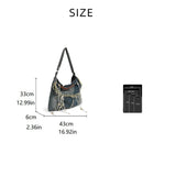 UAKISS  -  Y2K Korean Harajuku Gothic Hobo Denim Bag Aesthetic Vintage Purses WomenHandbag Crossbody Messenger Tote Peddler Shoulder Bags