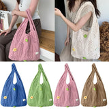 UAKISS  -  Hollow Knitted Handbags New Woven Large Capacity Beach Purses Handle Shoulder Bag Shopping