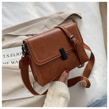 UAKISS  -  Women Small Bag Young Lady Shoulder Bags Large Capacity Solid Pu Retro Korean Fashion Female Packs Cross Body Bag