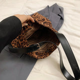 UAKISS  -  Small Leopard NUBUCK Underarm Bags Lady Shoulder Bag for Women 2024 Winter New Trend Vintage Y2K Fashion Handbags