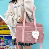 UAKISS  -  Japanese JK Shoulder Bags for Women Solid All Match Canvas Uniform Crossbody Bag Cute Cartoon Bear Handbag 2024 Bolso Mujer