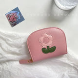 UAKISS  -  1 Piece Cute Japanese Floral Card Holder Bag Women Sweet Cartoon Flower ID Bank Card Storage Bag Portable Coin Wallet for Girl