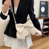 UAKISS  -  Big Bow Knot Shoulder Cross Body Bags For Women Girls Velvet Texture PU Leather Messenger Bag 2024 Latest Fashion Handbags