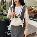 UAKISS  -  Nylon Women Fashion Shoulder Bag Feather Cotton Tote Bag Large Capacity Cosmetic Bags Lightweight Shoulder Crossbody Bucket Bag