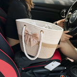 UAKISS  -  Summer Woven Shoulder Bag Women Beach Shoulder Bag Female Straw Knitted Handmade New Handbag Purse Travel Tote Bags