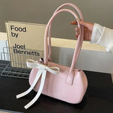 UAKISS  -  Harajuku Bow Pink Shoulder Bags Women 2025 Fairycore Aesthetic Leather Underarm Bag Ladies Versatile Casual Handbag Y2k