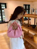 UAKISS  -   Harajuku Solid Cloud Bag For Women Folds Chic Leather Hobos Bag Retro Cloud Crossbody Bag Female Vintage Design Bolsa