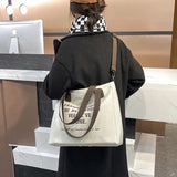 UAKISS  - Fashion Letter Design Women Shoulder Bag Large Capacity Casual Tote Bag Waterproof Nylon Ladies Handbag Female Messenger Bag