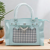 Uakiss Elegant Womens Handbag Sweet Cute Plaid Pearl Fashion Casual Shoulder Bag Japanese Style Transparent Lolita Female Ita Bag