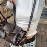 UAKISS  -   Vintage Punk All Match Purse and Handbags Japanese Streetwear Fashion Ins Underarm Bag Casual Simple Y2k Aesthetic Shoulder Bags