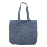 UAKISS  -  Cute Cherry Embroidery Women's Shoulder Bag Soft Denim Female Commute Shopping Bags Large Capacity Ladies Retro Tote Handbag