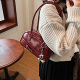 UAKISS  -  Small PU Leather Underarm Bags Lady Short Handle Shoulder Bag for Women 2024 New Designer Y2K Handbags and Purses