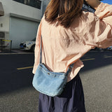 UAKISS  - Denim Casual Small Crossbody Bags For Women 2024 Solid Color Female Shoulder Bag Girl Korean Version Simple Fashion Women's Bag