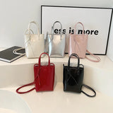 UAKISS  -  Mini PU Leather Crossbody Bags for Women 2024 Y2k Trend Korean Fashion Shoulder Bag Lady Silver Handbags and Purses