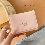 UAKISS  -  1 Piece Sweet Korean Fashion Bow Purses Wallet for Girl Student Cute Simplicity Bow ID Card Coin Purses Women Travel Wallet