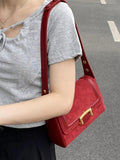 UAKISS  -   Niche Underarm Small Square Bag Fashionable and Versatile Korean Version Handbag New Retro Suede Tote Bags