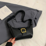 UAKISS  -  Belt Small PU Leather Shoulder Bag for Women 2024 Winter Trend Y2K Handbags Females Luxury Desinger Crossbody Bag