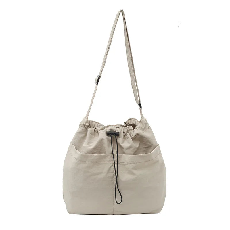 Uakiss Leisure Woman Tote Bag New Fashionable Canvas Bucket Shoulder Bag Large Capacity Student Commuting Crossbody Bag