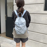 UAKISS  -  Japanese Casual Solid Simple Backpacks High-capacity Women All Match Travel Schoolbags Preppy Y2k Vintage Backpack for Students