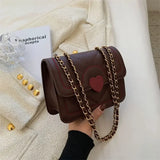 UAKISS  -  Cute Shoulder Bag Women Heart Quilted Bags Chain Female Luxury Designer Handbag PU Leather Crossbody Pouch Wallet