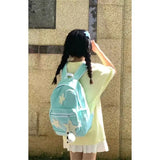 UAKISS  -  Y2k Cute All Match School Backpack for College Students Korean Star Patchwork Aesthetic Girl Backpack High-capacity Travel Bag