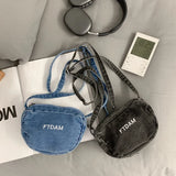 UAKISS  -  Small Canvas Female Shoulder Bag 2024 Casual Crossbody Bag For Women Solid Color Unisex  Messenger Bag Denim Blue Women'S Bag