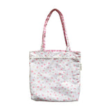 UAKISS  -  Pink Floral Canvas Shoulder Bag Handbag Korean Travel Beach Bag Double-sided Shopping Totes Bag Girl Lace Underarm Bag