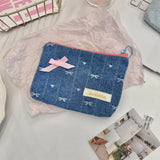 UAKISS  -  1 Piece Mini Sweet American Bow Lipstick Makeup Bag Fashion Student Girl Coin Bus Card Photocard Holder Portable Wallet Purse