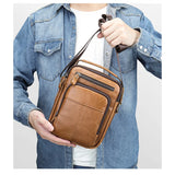 UAKISS  -  New Men's Cow Leather Crossbody Bag Man Shoulder Bag Casual Male Small Simple Bag For Men