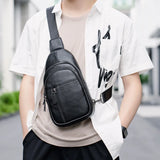 UAKISS  -  New Men's Cow Leather Chest Sports Man Shoulder Bag Casual Male Crossbody Bag