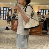 UAKISS  -  Korean Casual Canvas Tote Bags For Women Luxury Designer Handbags Large Capacity Commuter Underarm Shoulder bags