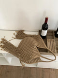 UAKISS  -  Straw Weave Tassel Tote Summer Beach Bags for Women  Large Capacity Fashion Shoulder Bag Lady Handbags and Purses