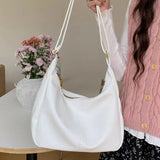 UAKISS  - Sweet Korean Fashion Shoulder Bag for Student Girl Simplicity Pink White Color Crossbody Bag Cute High Capacity Book Tote Bag