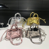 UAKISS  -  2024 Y2K Retro New Design Mini Gold Crossbody Bag Women Korean Fashion Handbags and Purses Chain Shoulder Bag