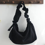 UAKISS  - Chic Vintage Elegant Fairy Pleated Shoulder Bags Korean Simple All Match Underarm Bag Solid Y2k Sweet Women's Crossbody Handbags