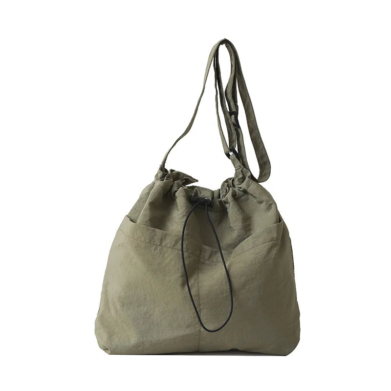 Uakiss Leisure Woman Tote Bag New Fashionable Canvas Bucket Shoulder Bag Large Capacity Student Commuting Crossbody Bag