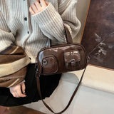 UAKISS  -  Small PU Leather Crossbody Bags Lady Short Handle Shoulder Bag for Women 2024 New Designer Y2K Handbags and Purses