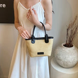 UAKISS  -  Small Straw Crossbody Bags for Women 2024 Korean Fashion Summer Shoulder Bags Lady Travel Handbags Female Weave Tote Beach Bag