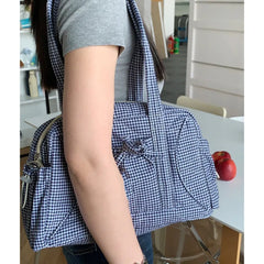 Uakiss Quilted Korean Casual Shoulder Bags Zipper Commuter Large Capacity Tote Bags Plaid Bows Classic Handbags Trendy Bags For Women