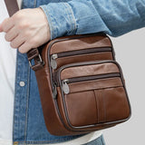 UAKISS  -  New Men's Cow Leather Crossbody Bag Man Shoulder Bag Casual Male Small Simple Bag For Men