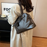 UAKISS  -  PU Leather Retro Tote Bag for Women  Winter Trend New Fashion Y2K Handbags Females Travel Shoulder Crossbody Bags