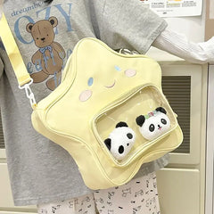 Uakiss Cute Star Womens Shoulder Bag Y2k Harajuku Style Nylon Fashion Backpacks Casual Designer Cartoon Portable New Female Bag