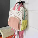 UAKISS  -  Casual Kawaii Strawberry Print Schoolbags Girls Fashion Cute Contrast Color Women Bags Japanese All Match Backpacks for Students